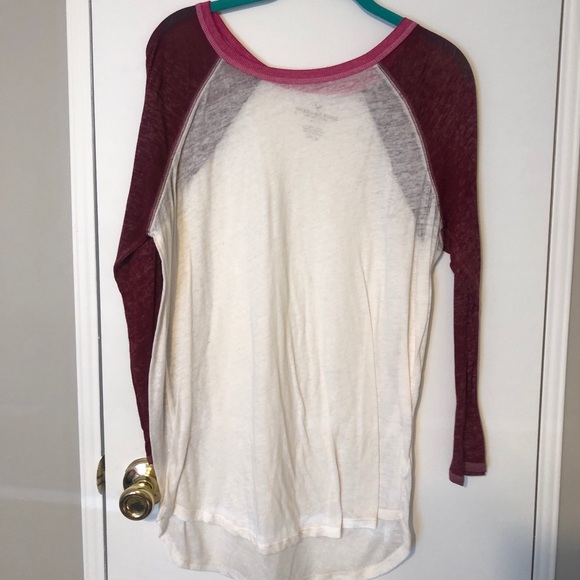Cream/Pink/Purple baseball tee from America Eagle - Picture 2 of 3